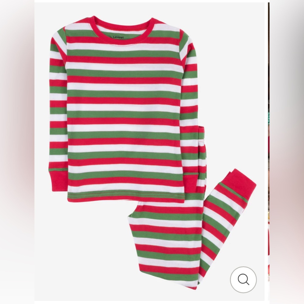 NWT girl’s size 14 Leveret pajamas - red, green and white